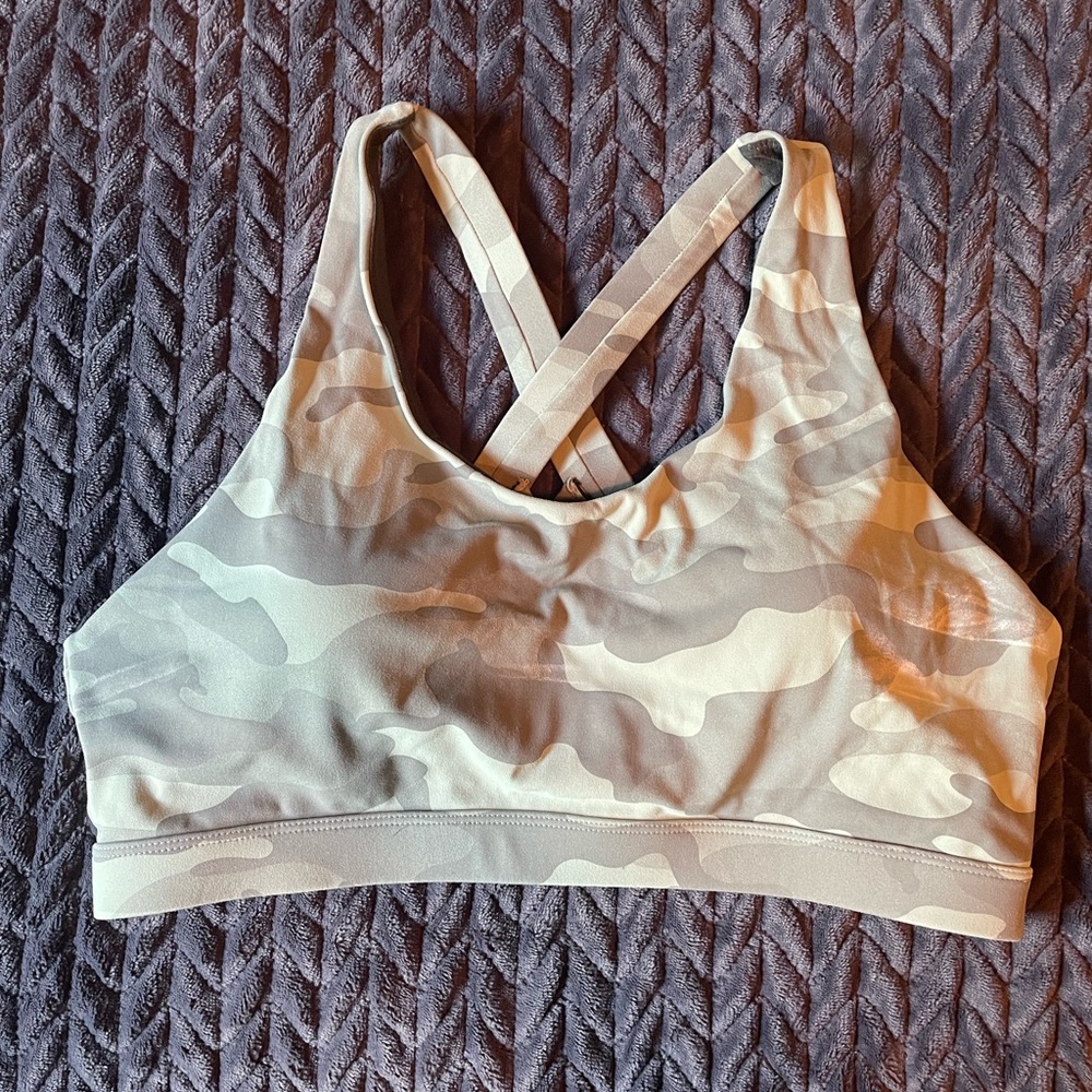 green camo sports bra
